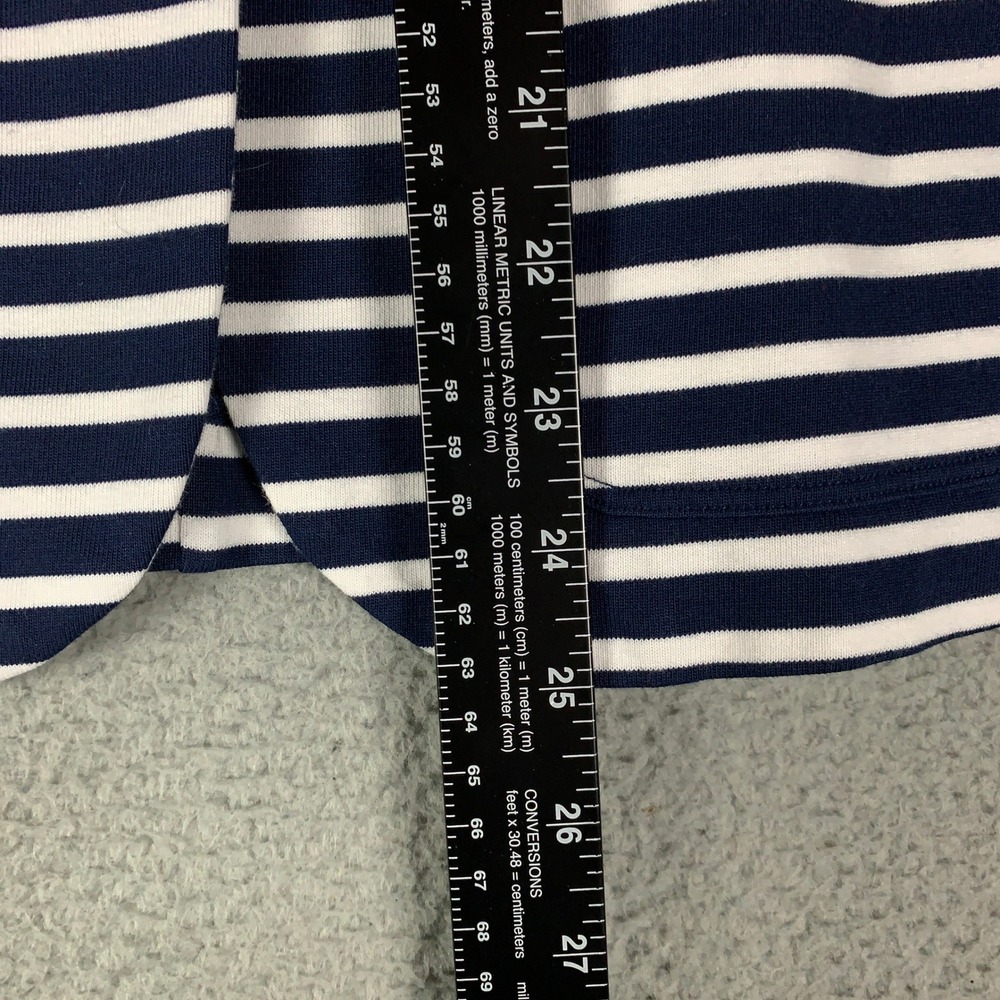 Lauren Ralph Lauren Striped Knit Blazer Womens Medium Navy White Coastal Preppy - Picture 11 of 14